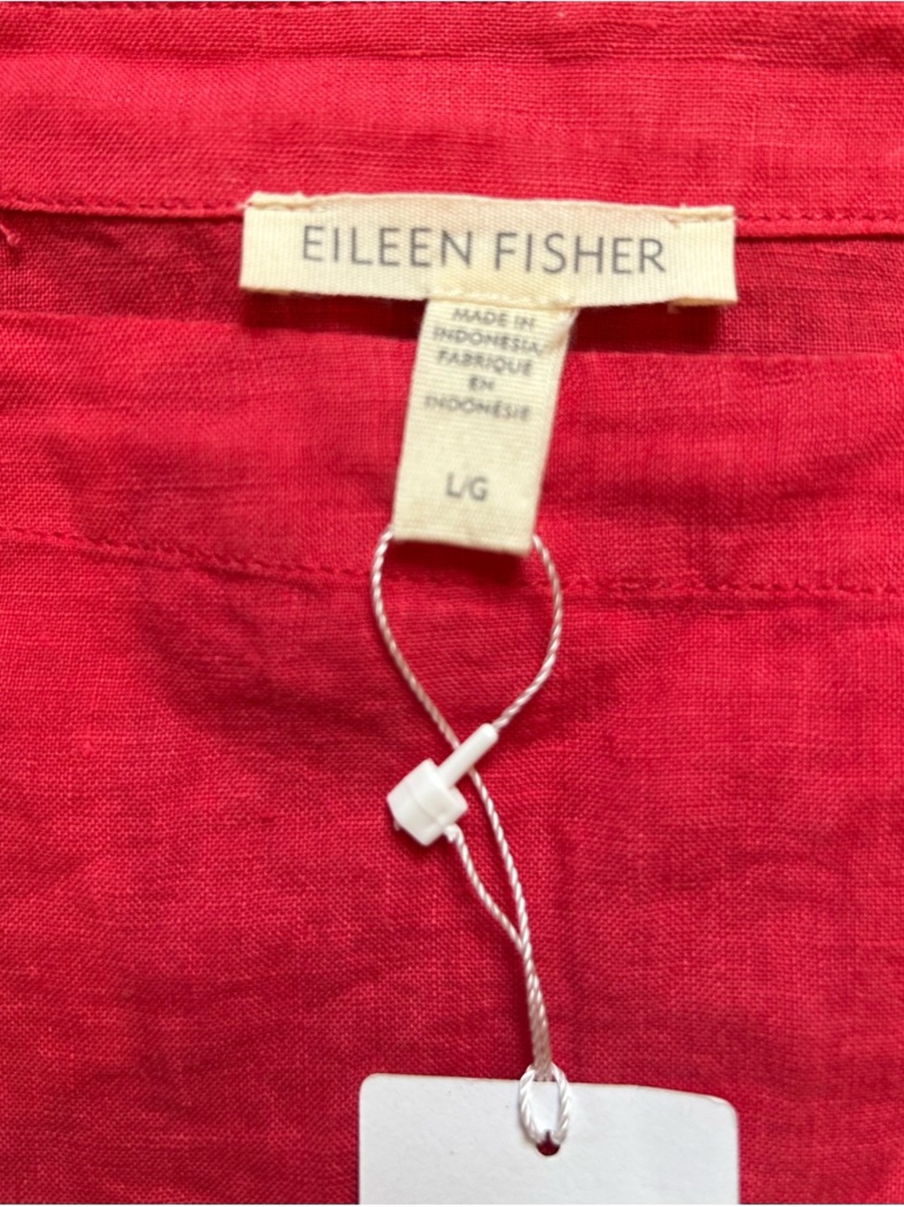 Eileen Fisher garment-Dyed Handkerchief Linen Drawstring Top - Picture 6 of 7